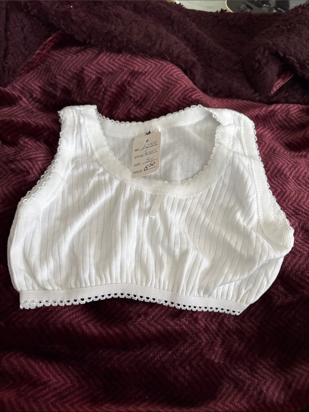 Girls White Ribbed Cotton Training Bra - Comfortable Everyday Support